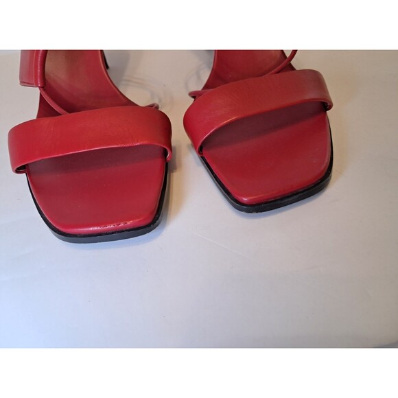 Zara Red Open Toe Strappy 3.5" Stiletto Heeled Sandals Size 40 EU/9-9.5 US - Picture 3 of 9